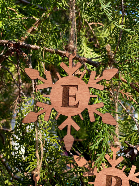 Wood snowflake ornament